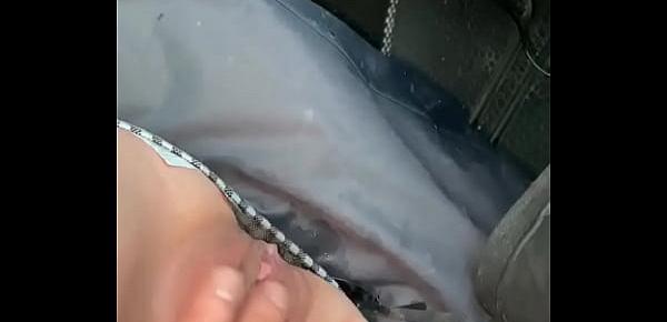  Teen Deja cums all over car as bf plays with her little pussy